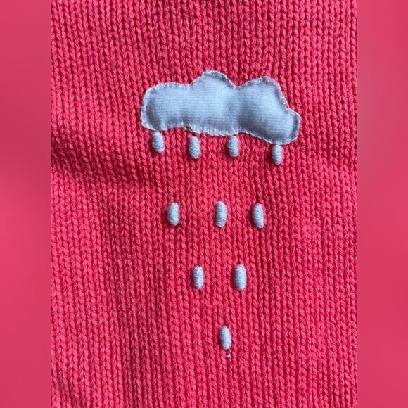 Colorful Pink Knit with embroidered details Kids Zippered Hooded Sweater - Picture 13 of 14